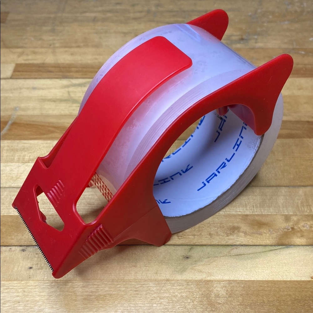 Tape Dispenser Handheld Packing Shipping Sealing Cutter Red w/ 1 Roll of Tape‎